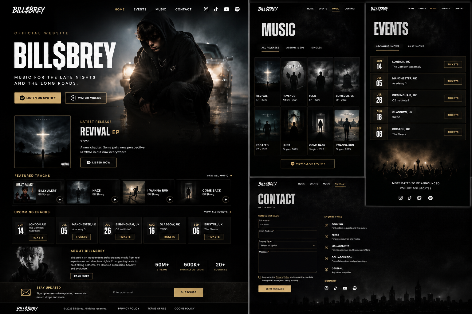 Bill$brey cinematic website concept